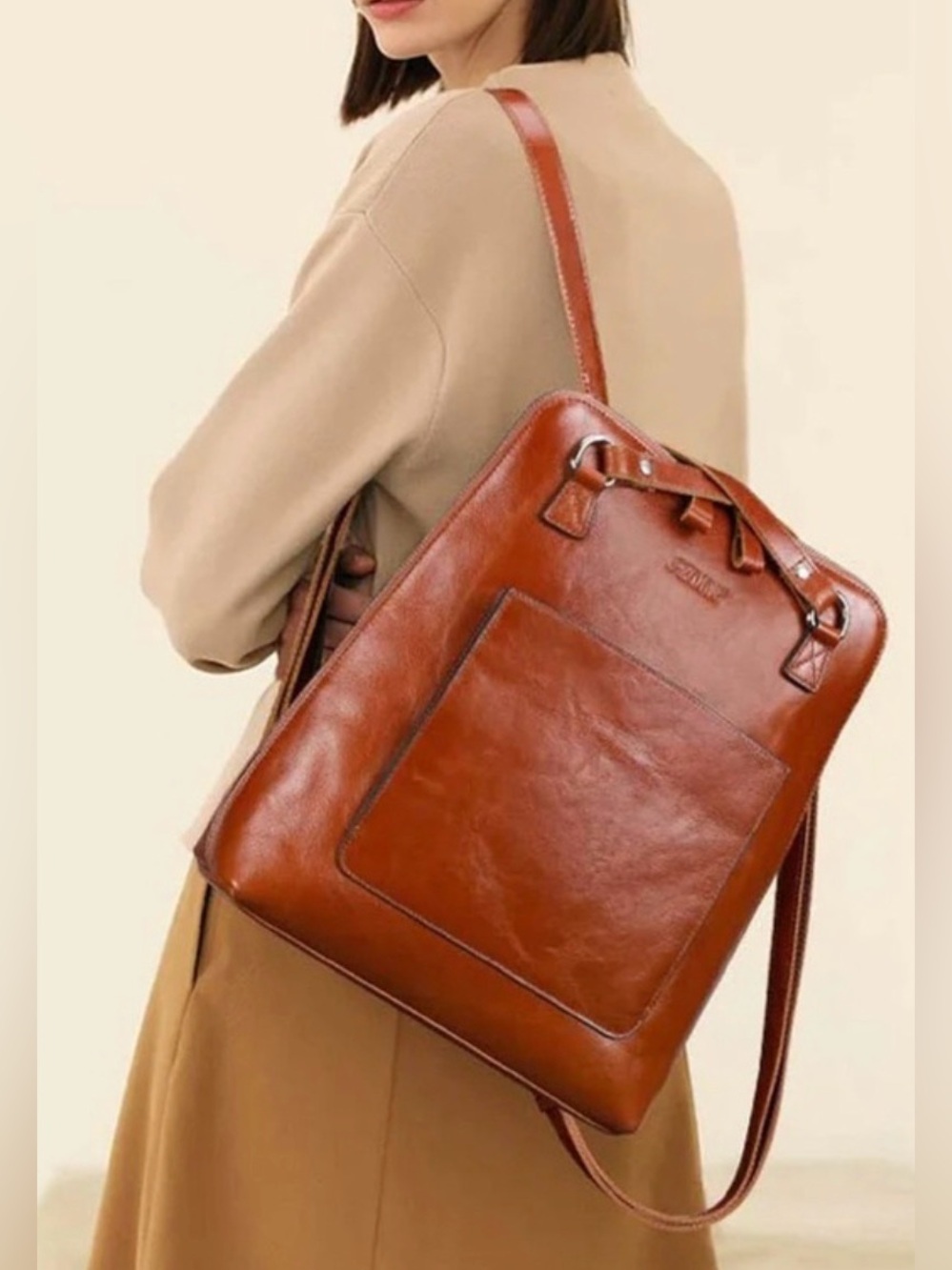 S-ZONE Women Leather Backpack Purse NWOT